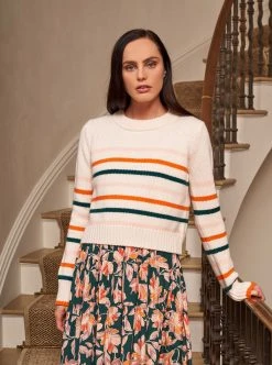 LLC21123_CREAM/ PINK/ORANGE/GREEN Mini Marin Sweater Monogram