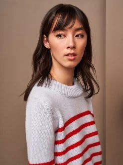 LLC21123_LT-BLUE/RED Monogram Mini Marin Sweater