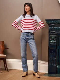 LLC21123_LT-BLUE/RED Monogram Mini Marin Sweater