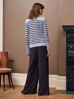 LLC21249_LT-BLUE/NAVY Knitwear AAA Lean Lines Turtleneck