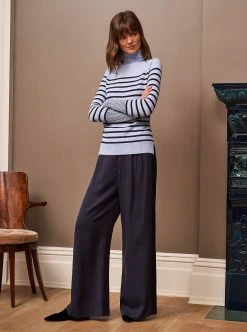 LLC21249_LT-BLUE/NAVY Knitwear AAA Lean Lines Turtleneck