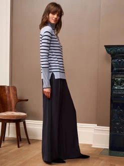 LLC21249_LT-BLUE/NAVY Knitwear AAA Lean Lines Turtleneck