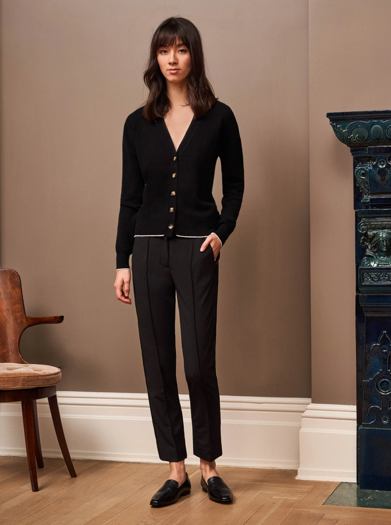 LLC21245_BLACK Neat Cardigan Knitwear 3 LLC21245_BLACK Neat Cardigan Knitwear