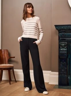 LLC21123_CREAM/GREY Mini Marin Sweater