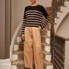 LLC21380_BLACK/ CAMEL Mini Striped Toujours Sweater Monogram 2 LLC21380_BLACK/ CAMEL Mini Striped Toujours Sweater Monogram