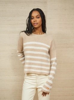 LLC21310_PINK/DIJON Mini Striped Toujours Sweater Monogram