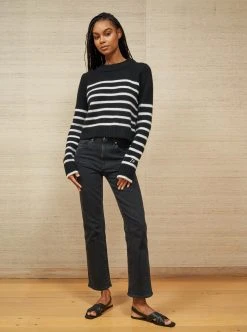 LLC21123_CREAM/NAVY Mini Marin Sweater Monogram