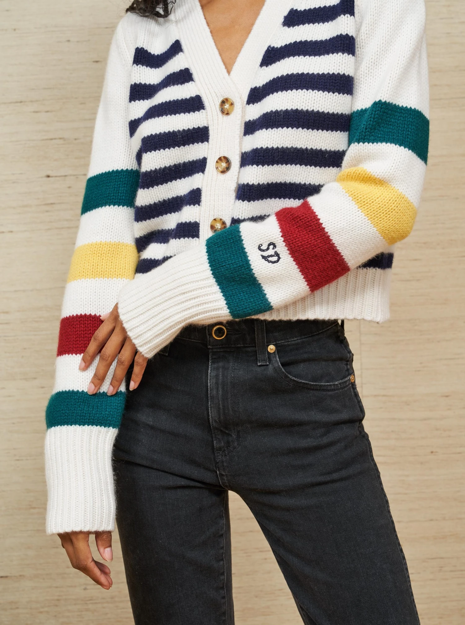 LLC21243_NAVY/CREAM Monogram Mini Marin Cardigan 14 LLC21243_NAVY/CREAM Monogram Mini Marin Cardigan
