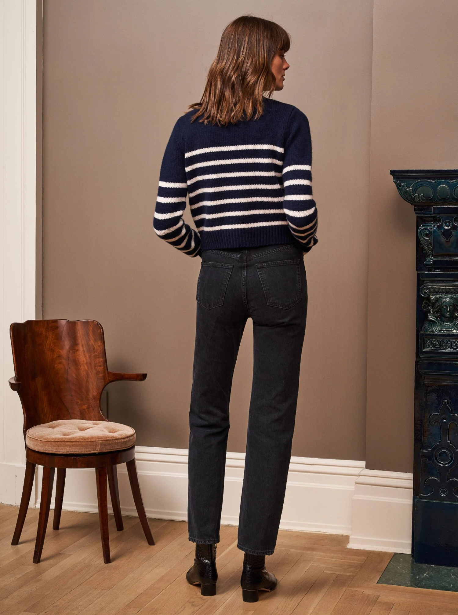 LLC21243_NAVY/CREAM Monogram Mini Marin Cardigan 9 LLC21243_NAVY/CREAM Monogram Mini Marin Cardigan