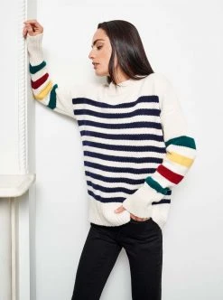 LLC21224_CREAM/NAVY/RAINBOW Marin Sweater Monogram