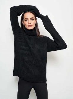 LLC21212_BLACK Monogram Toujours Turtleneck
