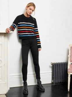 LLC21123_BLACK/RAINBOW Monogram Mini Marin Sweater