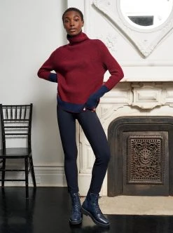 LLC21015_BURGUNDY/NAVY AAA Turtleneck