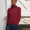 LLC21015_BURGUNDY/NAVY AAA Turtleneck