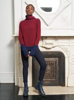LLC21015_BURGUNDY/NAVY AAA Turtleneck