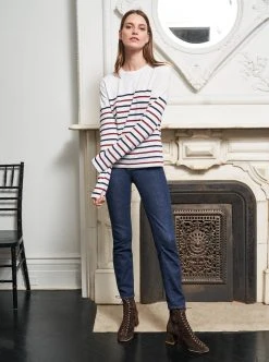 LLC21012_WHITE/NAVY/ BORDEAUX Lean Lines Tee