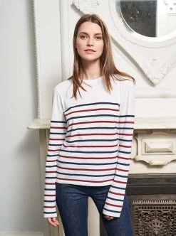 LLC21012_WHITE/NAVY/ BORDEAUX Lean Lines Tee