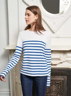 LLC21012_WHITE/BLUE Lean Lines Tee Tees