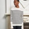 LLC21037_CREAM/BLACK AAA Lean Lines Sweater