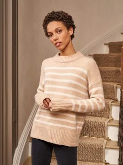 LLC21490_MELANGE CAMEL/CREAM Marin Sweater Monogram