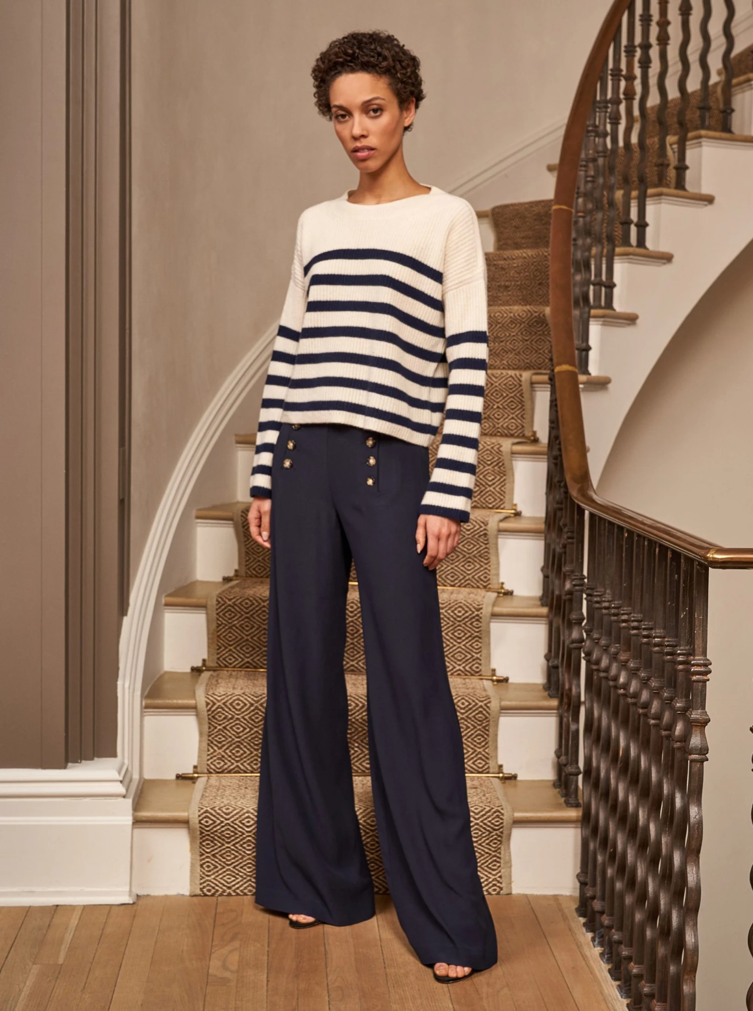 LLC21310_CREAM/NAVY Mini Striped Toujours Sweater 6 LLC21310_CREAM/NAVY Mini Striped Toujours Sweater