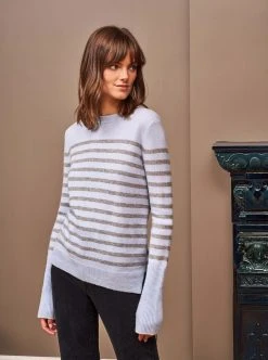 LLC21037_PALE BLUE/GREY/CREME AAA Lean Lines Sweater Knitwear