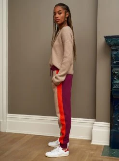 LLC24029_CAMEL MELANGE / RED VIOLET / POPPY RED Pants Aprés Jogger