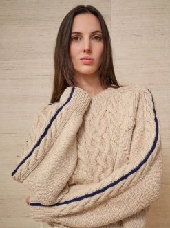 LLC21662_OAT/NAVY Ayacucho Sweater Knitwear