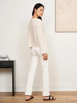 LLC21578_CREAM Knitwear Basket Sweater