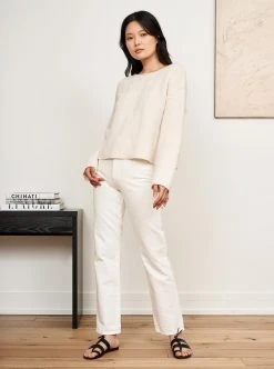 LLC21578_CREAM Knitwear Basket Sweater