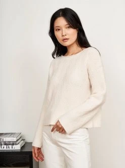 LLC21578_CREAM Knitwear Basket Sweater