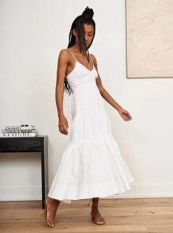 LLC13281_WHITE/WHITE STRIPE Beatrix Dress Dresses