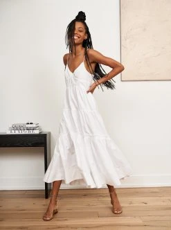 LLC13281_WHITE/WHITE STRIPE Beatrix Dress Dresses