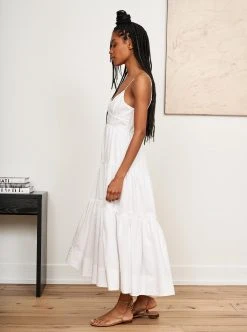 LLC13281_WHITE/WHITE STRIPE Beatrix Dress Dresses