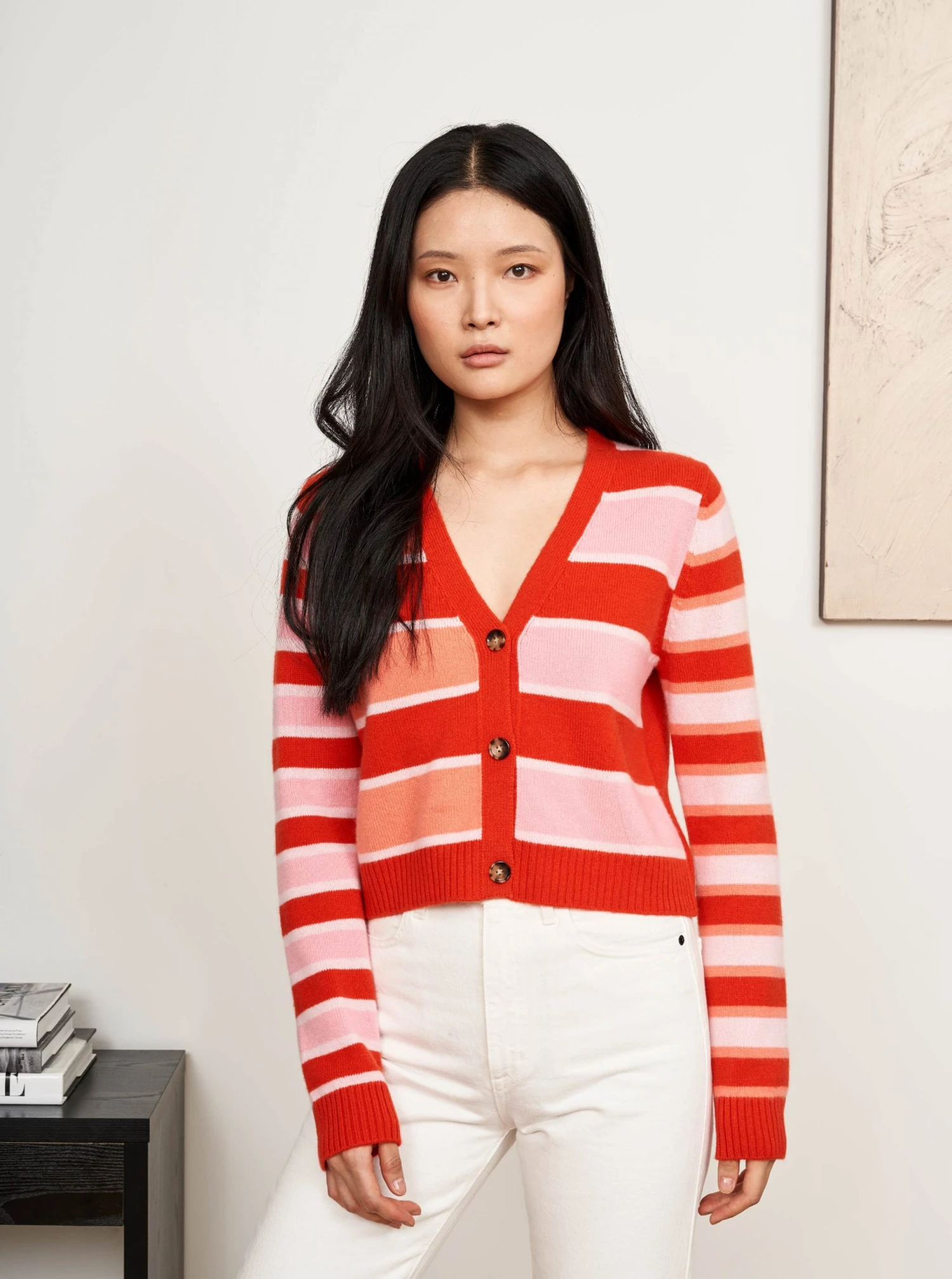 LLC21594_POPPY/FROSTING/GUM/CORAL Block Stripe Cardigan 5 LLC21594_POPPY/FROSTING/GUM/CORAL Block Stripe Cardigan