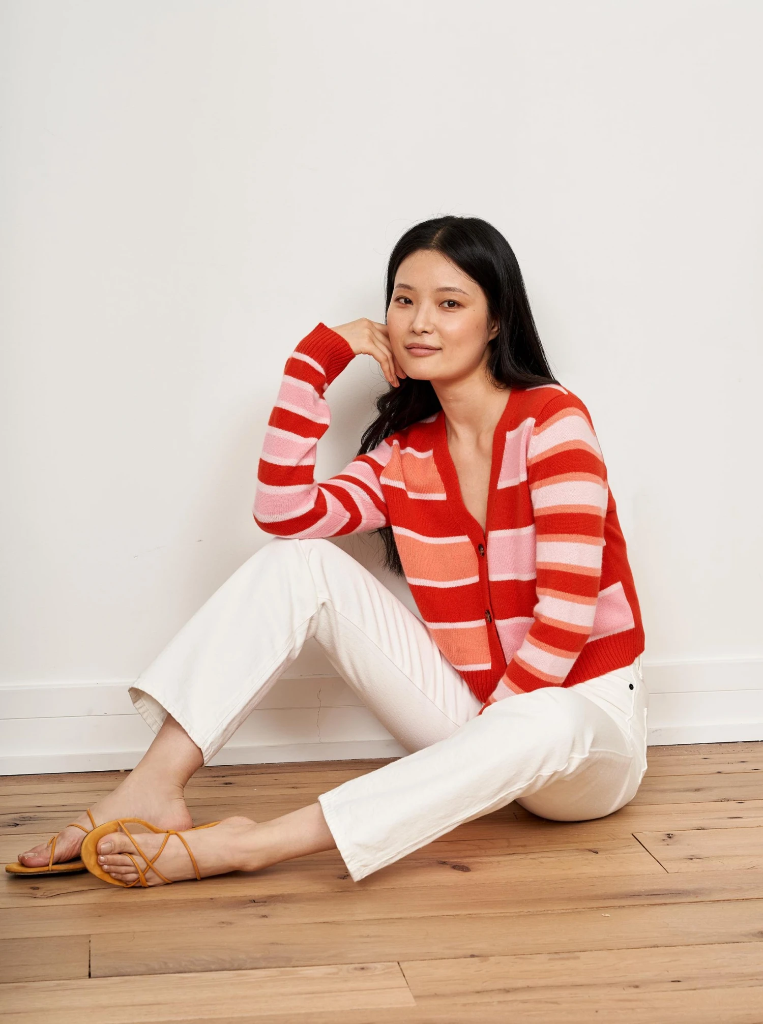 LLC21594_POPPY/FROSTING/GUM/CORAL Block Stripe Cardigan 3 LLC21594_POPPY/FROSTING/GUM/CORAL Block Stripe Cardigan