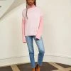 LLC21592 _LIGHT PINK/PEACH/ LIGHT PEACH/ ORANGE Knitwear Block Turtleneck