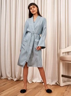 LLC17016_BLUE Bonne Journée Robe Sleepwear