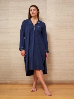 LLC23042_NAVY / WHITE Bonne Nuit Shirt Dress 17 LLC23042_NAVY / WHITE Bonne Nuit Shirt Dress