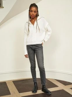 LLC21517_CREAM Knitwear Cable Bastien Sweater