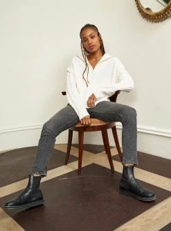 LLC21517_CREAM Knitwear Cable Bastien Sweater