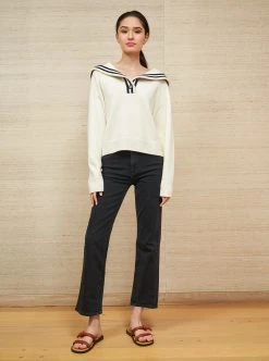 LLC21708_CREAM/NAVY Colette Sweater Knitwear