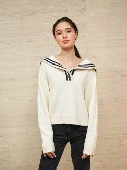 LLC21708_CREAM/NAVY Colette Sweater Knitwear