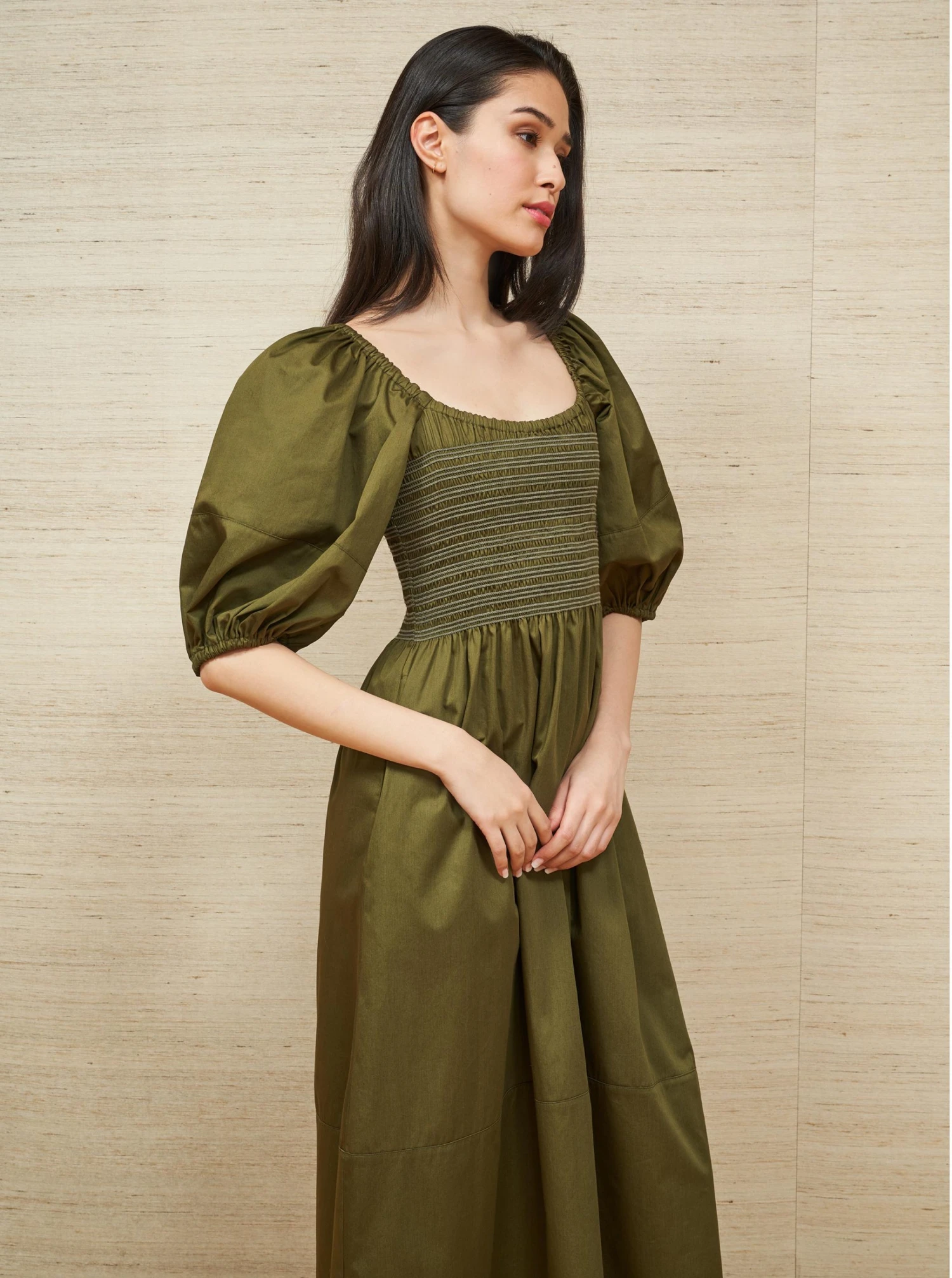 LLC13127_OLIVE Daisy Dress
