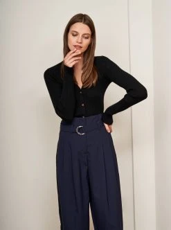 LLC21365_BLACK Knitwear Fine Line Cardigan 9 LLC21365_BLACK Knitwear Fine Line Cardigan