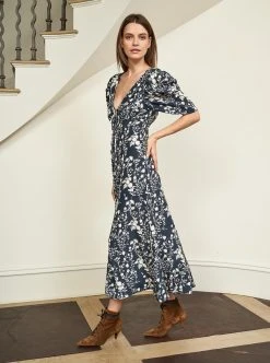 LLC13343_NAVY/CREAM Flora Dress Dresses