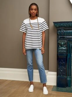LLC21668_IVORY/NAVY STRIPES Harry Tee