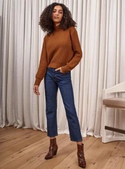 LLC21544_RUSTY BROWN Honeycomb Mini Mockneck 11 LLC21544_RUSTY BROWN Honeycomb Mini Mockneck