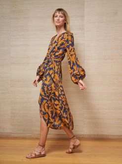 LLC13361_NAVY/COGNAC Imogen Dress