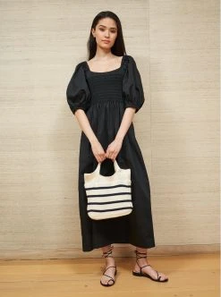 LLC37047_CREAM/NAVY Jane Bag Accessories